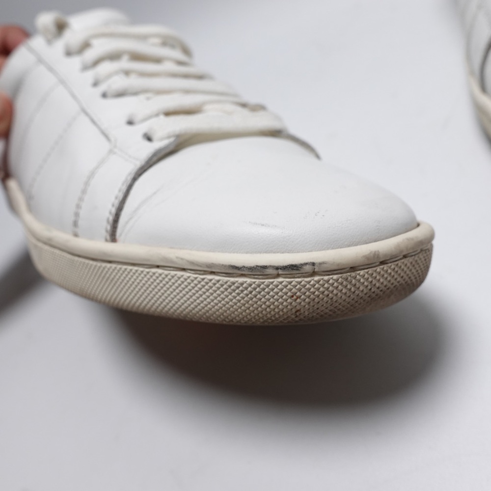 Saint Laurent SL/01 white leather low top shoes mens size 42 - Picture 8 of 13